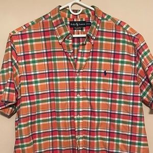 2XL Polo Ralph Lauren Plaid Button Down Shirt (Orange)